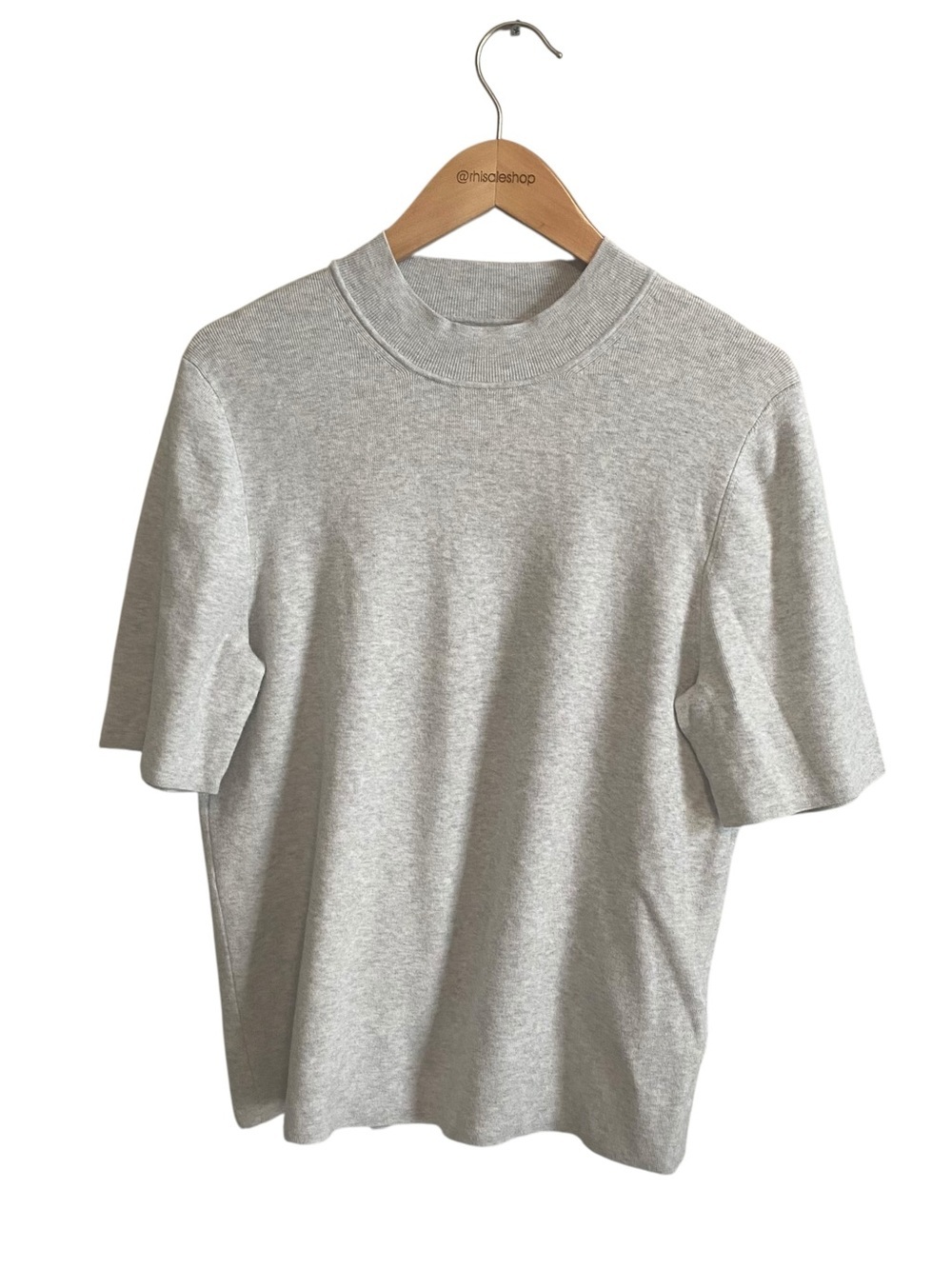 BR Standard Banana Republic Gray Short Sleeve Super Soft Rib Mock Neck Tee XL